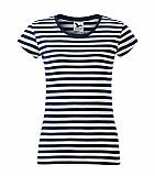 Dámské pruhované triko Malfini SAILOR 804, modro-bílá