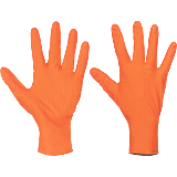 Extra silné jednorázové rukavice SPOONBILL GRIP nitril, nepudr, ORANŽOVÉ, 50ks