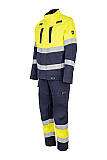 Nehořlavá antistatická pracovní blůza GOODPRO JAKUB Hi-Vis, žlutá/navy blue
