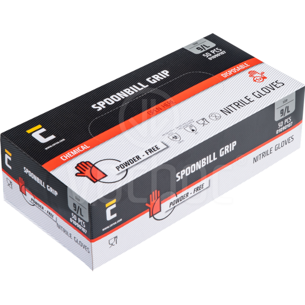 Extra silné jednorázové rukavice SPOONBILL GRIP nitril, nepudr, ORANŽOVÉ, 50ks