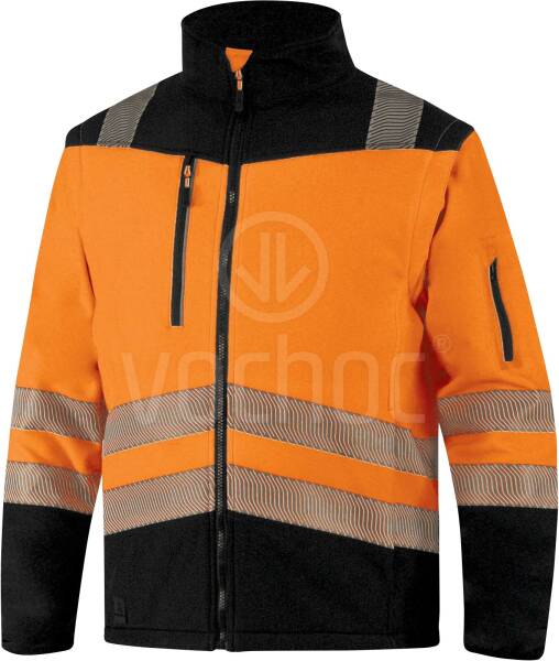 Reflexní softshellová bunda s odepínacími rukávy SOCCIAHV, oranžová/černá