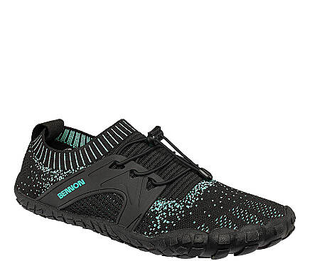 Lehká treková obuv BNN BOSKY TRQ/BLACK BAREFOOT, černá/zelená